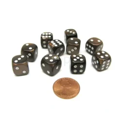 Dice>Pack of 10 Deluxe Round Edge Small 12mm Marble D6 Dice - Brown - Your Source for Gaming Essentials
