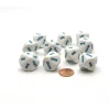 Dice>Pack of 10 D10 English Word Number Dice, one to ten - White with Blue Words - Your Source for Gaming Essentials