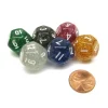 Dice>Pack of 6 D12 Glitter Dice - Black, Blue, Clear, Green, Purple, Yellow - Your Source for Gaming Essentials