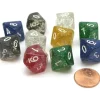 Dice>Pack of 10 D10 Glitter 10-Sided Dice - Assorted Colors - Your Source for Gaming Essentials