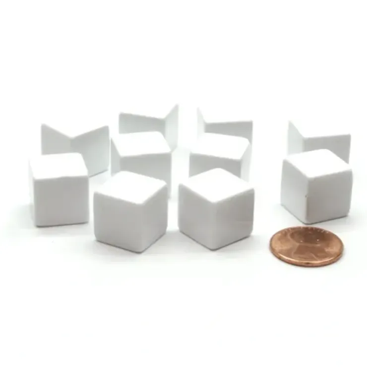 Dice>Pack of 10 D6 14mm Blank Cube Square Dice - White - Your Source for Gaming Essentials