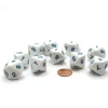 Dice>Pack of 10 D10 20mm Dice Numbered 1 to 10 - White with Blue Numbers - Your Source for Gaming Essentials