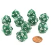 Dice>Pack of 10 D20 20mm Koplow Games Glitter Dice - Green - Your Source for Gaming Essentials