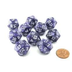 Dice>Pack of 10 D20 20mm Koplow Games Pearl Dice - Purple - Your Source for Gaming Essentials