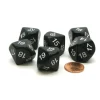 Dice>Pack of 6 D10 20mm Numbered 10 to 19 Dice - Black with White - Your Source for Gaming Essentials