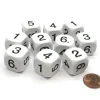 Dice>Pack of 10 D6 20mm Numbered 1 to 6 Dice - White with Black - Your Source for Gaming Essentials