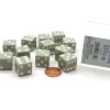 Dice>Pack of 12 D6 16mm Pastel Dice in Display Storage Case - Gray with White - Your Source for Gaming Essentials