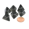 Dice>Pack of 6 D4 18mm Transparent Dice - Smoke (Black) with White Numbers - Your Source for Gaming Essentials
