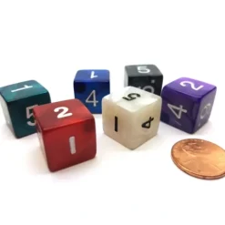 Dice>Pack of 6 D6 Pearl Dice - Charcoal, Emerald, Gray, Navy, Purple, Red - Your Source for Gaming Essentials