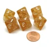 Dice>Pack of 6 D8 8-Sided Glitter Dice - Yellow with White Numbers - Your Source for Gaming Essentials