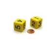 Dice>Pack of 2 D6 6-Sided Jumbo Opaque Dice - Yellow with Black Numbers - Your Source for Gaming Essentials