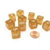 Dice>Pack of 10 D6 6 Sided 16mm Koplow Games Number Glitter Dice - Yellow - Your Source for Gaming Essentials