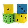 Dice>Pack of 4 D6 Very Large 4" 100mm Foam Dice - Blue, Green, and 2 Yellow - Your Source for Gaming Essentials