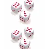 Dice>Pack of 6 Heart Dice, Opaque 16mm D6 Chessex Dice - White with Red Hearts - Your Source for Gaming Essentials