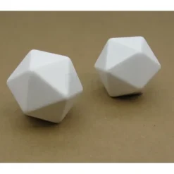 Dice>Pack of 2 Jumbo 32mm Blank 20-Sided D20 RPG Dice - White - Your Source for Gaming Essentials