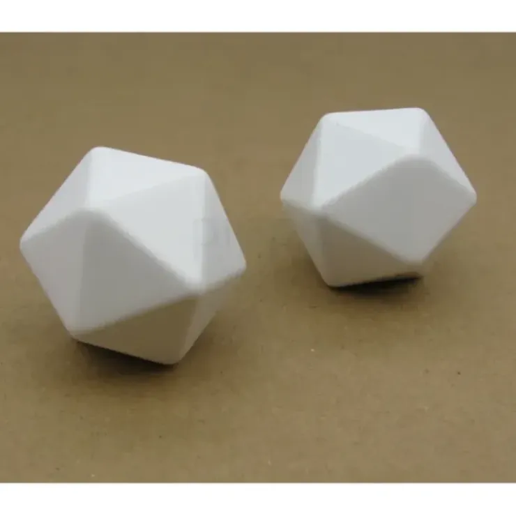 Dice>Pack of 2 Jumbo 32mm Blank 20-Sided D20 RPG Dice - White - Your Source for Gaming Essentials