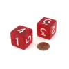 Dice>Pack of 2 Jumbo 25mm D6 Transparent Dice - Red with White Numbers - Your Source for Gaming Essentials
