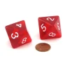 Dice>Pack of 2 Jumbo 25mm D8 Transparent Dice - Red with White Numbers - Your Source for Gaming Essentials