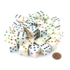 Dice>Pack of 50 Large D6 Square Opaque 19mm Dice - White with Multicolor Pip - Your Source for Gaming Essentials