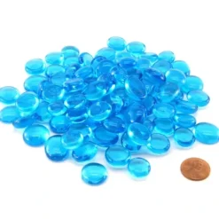 Board Games>Pack of 100 Life Stone Gaming Glass Stones - Blue - Your Source for Gaming Essentials