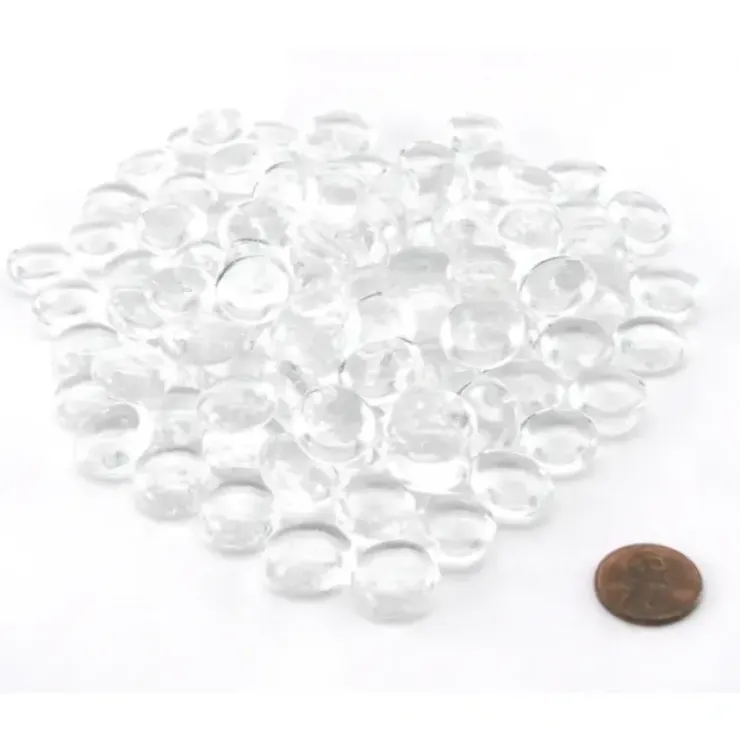 Board Games>Pack of 100 Life Stone Gaming Glass Stones - Clear - Your Source for Gaming Essentials