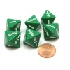 Dice>Pack of 6 Math Dice 8-Sided Fraction: 1/8 to 1 - Green with White - Your Source for Gaming Essentials