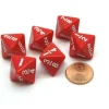Dice>Pack of 6 Math Dice 8-Sided Fraction: 1/8 to 1 - Red with White - Your Source for Gaming Essentials