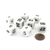 Dice>Pack of 8 Math Numbers 16mm Dice - White with Black Numbers - Your Source for Gaming Essentials