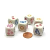 Dice>Pack of 6 18mm Carousel Themed Dice - White with Multicolored Etches - Your Source for Gaming Essentials