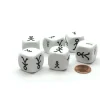 Dice>Pack of 6 22mm D6 Large and Small Stick Figure Dice - White with Black Etches - Your Source for Gaming Essentials