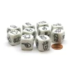 Dice>Pack of 10 20mm D6 Sign Language Numbers 1 to 6 - White with Black Etches - Your Source for Gaming Essentials