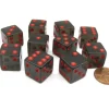 Dice>Pack of 10 16mm D6 Square Edge Transparent Dice - Black with Red Pips - Your Source for Gaming Essentials