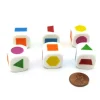 Dice>Pack of 6 20mm Educational Color Shapes Dice (Series 2) - White with Assorted - Your Source for Gaming Essentials