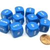 Dice>Pack of 10 16mm Educational English Being and Helping Verb Dice- Blue with White - Your Source for Gaming Essentials