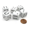 Dice>Pack of 6 20mm Koplow Games Horseshoe Lucky Dice - White with Black Etches - Your Source for Gaming Essentials