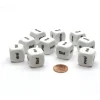 Dice>Pack of 10 20mm Math Word Number, German 1-6 - White with Black Words - Your Source for Gaming Essentials