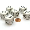 Dice>Pack of 6 22mm Opaque Shapes Attribute Dice - White with Black Shapes - Your Source for Gaming Essentials