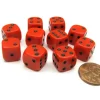 Dice>Pack of 10 12mm Round Edge Opaque Small Dice - Red with Black Pips - Your Source for Gaming Essentials