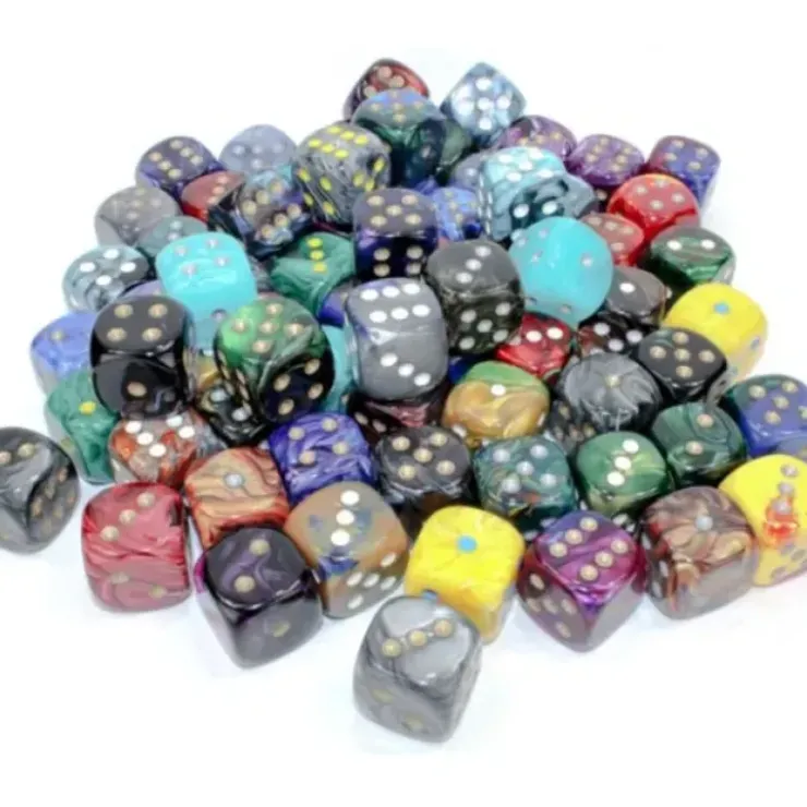 Dice>Pack of 72 20mm 6-Sided Chessex Dice with Pips - 2 each of 36 Different Styles - Your Source for Gaming Essentials