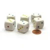 Dice>Pack of 6 20mm 6-Sided D3 Dice Numbered 1-3 Twice - White with Multicolored Pips - Your Source for Gaming Essentials