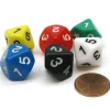 Dice>Pack of 6 15mm 10-Sided D5 Numbered 1 to 5 Twice Dice - 6 Colors - Your Source for Gaming Essentials