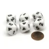 Dice>Pack of 6 16mm 10-Sided D5 Numbered 1 to 5 Twice Dice - White with Black - Your Source for Gaming Essentials