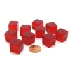 Dice>Pack of 10 16mm Square Transparent Blank Dice Cubes - Red - Your Source for Gaming Essentials