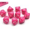 Dice>Pack of 10 Opaque Chessex 10-Sided D10 Dice - Pink with White Numbers - Your Source for Gaming Essentials