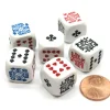 Dice>Pack of 6 Opaque 16mm D6 Standard Poker Dice - White - Your Source for Gaming Essentials