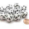 Dice>Pack of 10 20-Sided D10 Dice Numbered 0-9 Twice - White with Black Numbers - Your Source for Gaming Essentials