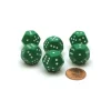 Dice>Pack of 6 12-Sided D6 Spotted 1 to 6 Twice Dice - Green with White - Your Source for Gaming Essentials
