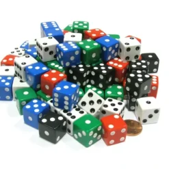 Dice>Pack of 100 Standard Sized 16mm Six-Sided Dice - Choose your color - Your Source for Gaming Essentials