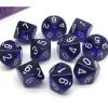 Dice>Pack of 10 Translucent Chessex 10-Sided D10 Dice - Purple with White Numbers - Your Source for Gaming Essentials