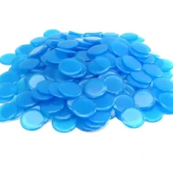 Board Games>Pack of 250 Transparent Blue Extra Thick 3/4" 19mm Sorting Chips - Your Source for Gaming Essentials